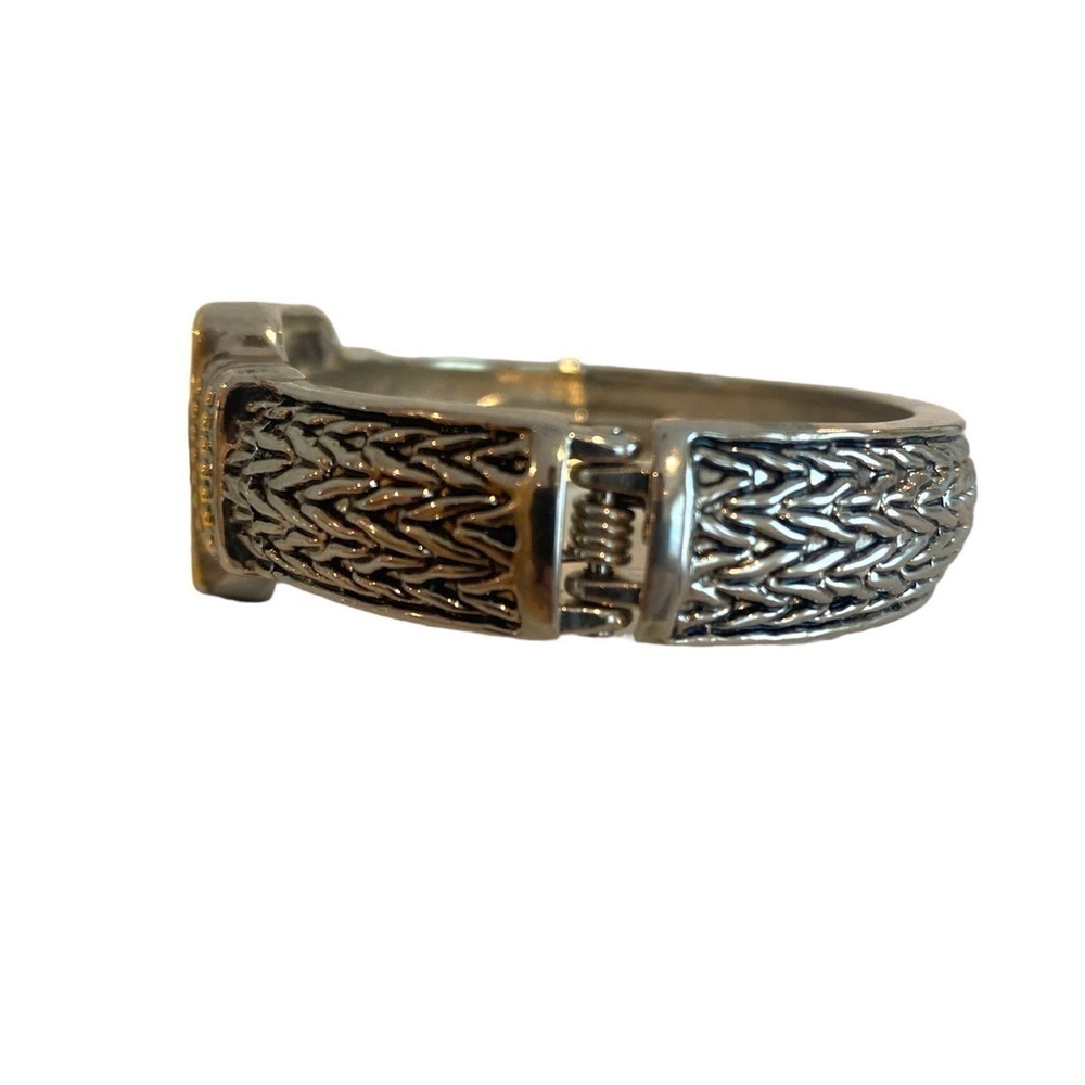 Hinge Bangle Silver/Black/Gold Colored Bracelet - Picture 4 of 6